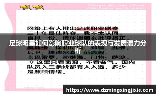 足球明星如何影响职业球队的表现与发展潜力分析