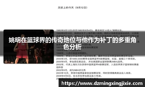 姚明在篮球界的传奇地位与他作为补丁的多重角色分析